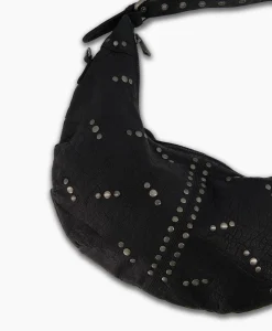 Nunoo Bags Crossbody Tas Dagmar Rivet Washed Black Zwart