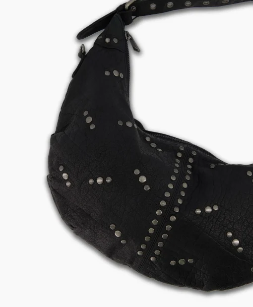 Nunoo Bags Crossbody Tas Dagmar Rivet Washed Black Zwart