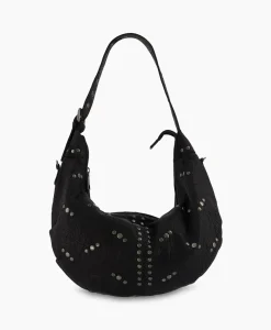 Nunoo Bags Crossbody Tas Dagmar Rivet Washed Black Zwart