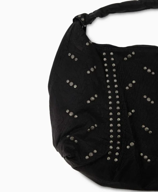 Nunoo Bags Crossbody Tas Maxi Dandy Rivet Washed Black Zwart