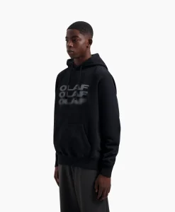 Olaf Hussein Hoodie Blur Logo Zwart