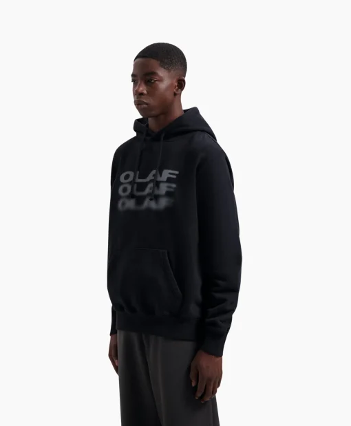Olaf Hussein Hoodie Blur Logo Zwart