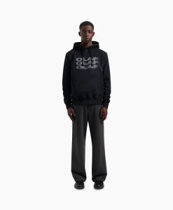 Olaf Hussein Hoodie Blur Logo Zwart