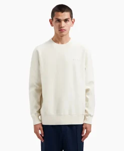 Olaf Hussein Pullover Face Chainstitch Off White