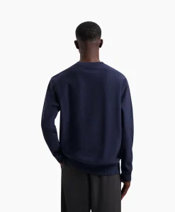 Olaf Hussein Sweater Logo Crewneck Donker Blauw