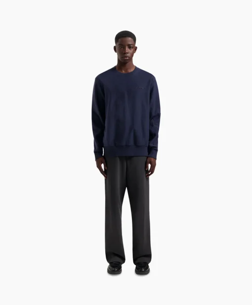 Olaf Hussein Sweater Logo Crewneck Donker Blauw