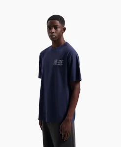 Olaf Hussein T-Shirt Blur Logo Donker Blauw