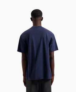 Olaf Hussein T-Shirt Blur Logo Donker Blauw
