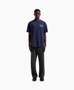 Olaf Hussein T-Shirt Blur Logo Donker Blauw