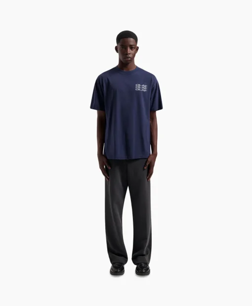 Olaf Hussein T-Shirt Blur Logo Donker Blauw