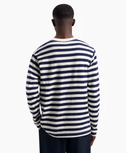 Olaf Hussein T-Shirt Stripe Sans Ls Wit