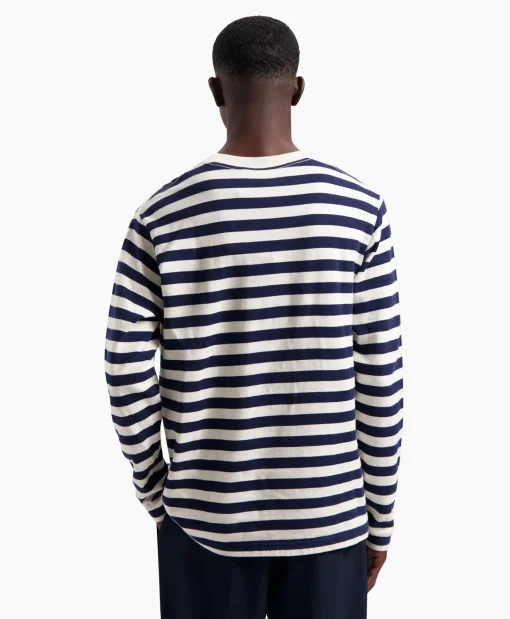 Olaf Hussein T-Shirt Stripe Sans Ls Wit
