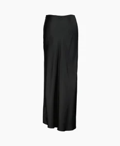 Rohe Midi Rok Long Satin Zwart
