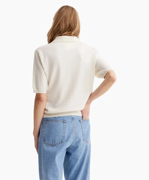 Rohe Polo Short Sleeve Knitted Ecru