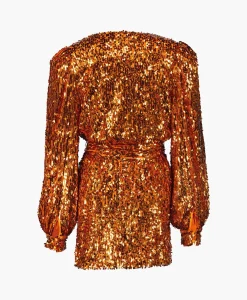 Rotate Mini Jurk Sequins Belted Oranje
