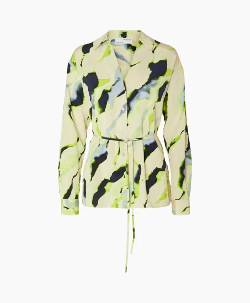 Selected Femme Blouse Lilian Ls Aop Shirt B Goud