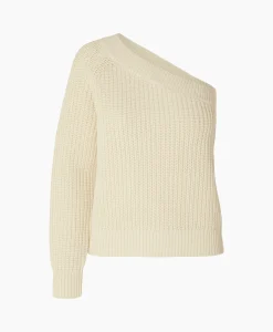 Selected Femme Gebreide Trui Sedora Ls Knit One Shoulder Off White