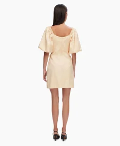 Selected Femme Jurk Firmina 3/4 On Off Short Dress B Zand