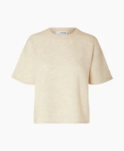 Selected Femme Pullover Maline-Liliana 2/4 Knit O-Neck N Beige