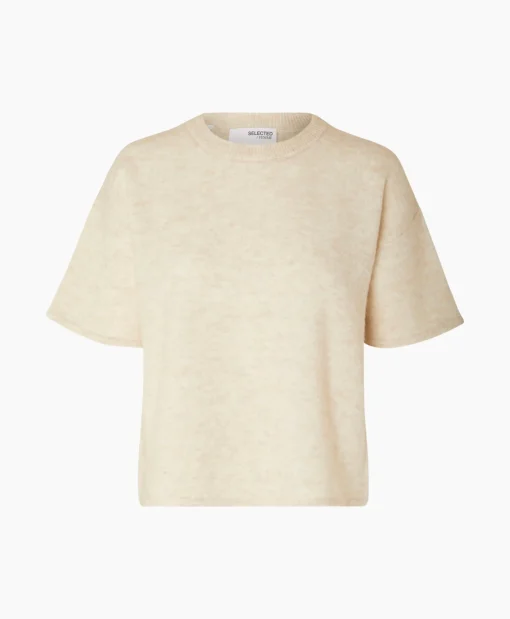 Selected Femme Pullover Maline-Liliana 2/4 Knit O-Neck N Beige