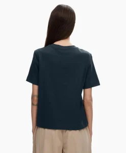Selected Femme Selected Femme T-Shirt Essential Ssboxy Tee Noos Donker Blauw