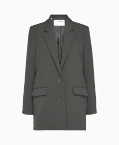 Selected Femme Selected Femme Jasje Rita Ls Relaxed Blazer Dgm No Donkergrijs