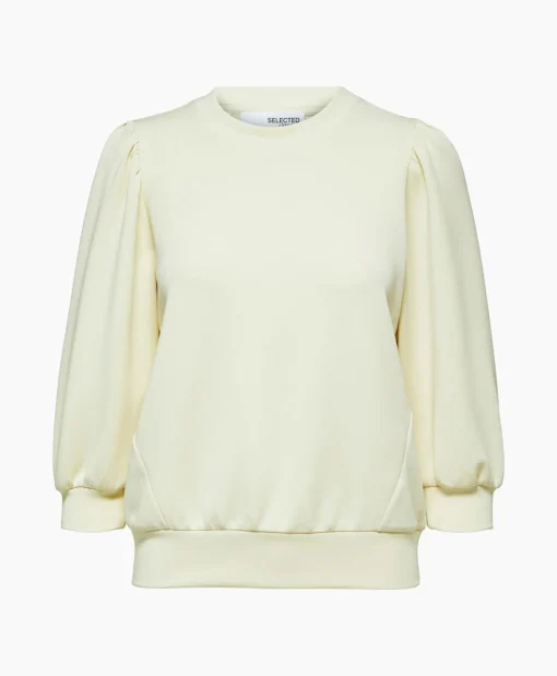 Selected Femme Sweater Tenny 3/4 Sweat Top Noos Wit