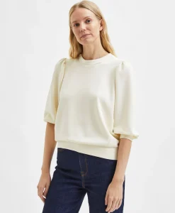 Selected Femme Sweater Tenny 3/4 Sweat Top Noos Wit