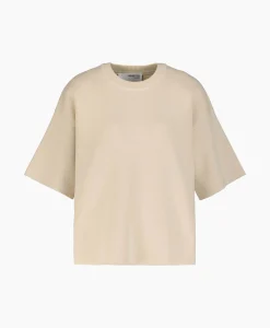 Selected Femme T-Shirt Korte Mouw Liva 2/4 Knit O-Neck Noos Off White