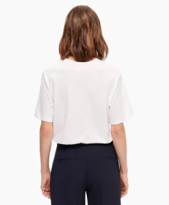 Selected Femme T-Shirt Korte Mouw Vilja Ss Printed Tee W Noos Wit