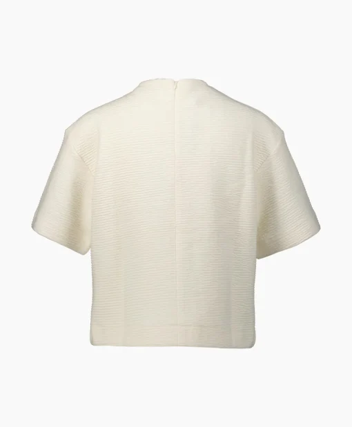 Selected Femme T-Shirt Korte Mouw Frankie 2/4 T-Neck Wit