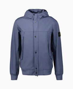 Stone Island Softshell Jas 40227 Donker Blauw