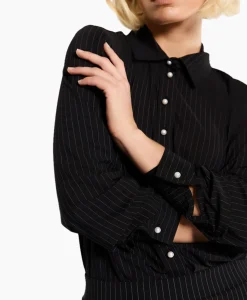 Studio Anneloes Blouse Bobby Pearl Pinstripe Zwart Dessin