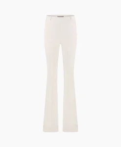 Studio Anneloes Broek Flair Long Shiny Bnd Trousers Off White