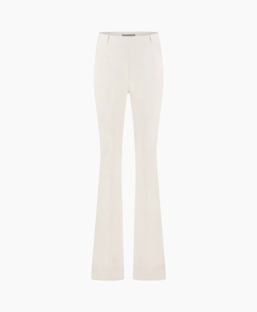 Studio Anneloes Broek Flair Long Shiny Bnd Trousers Off White
