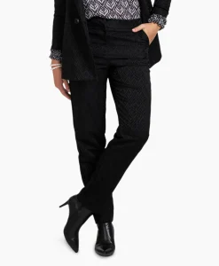 Studio Anneloes Broek Mira Ornament Jacquard Trousers Zwart