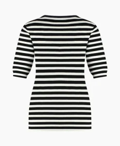 Studio Anneloes Pullover Luna Stripe Short Slv Zwart Dessin