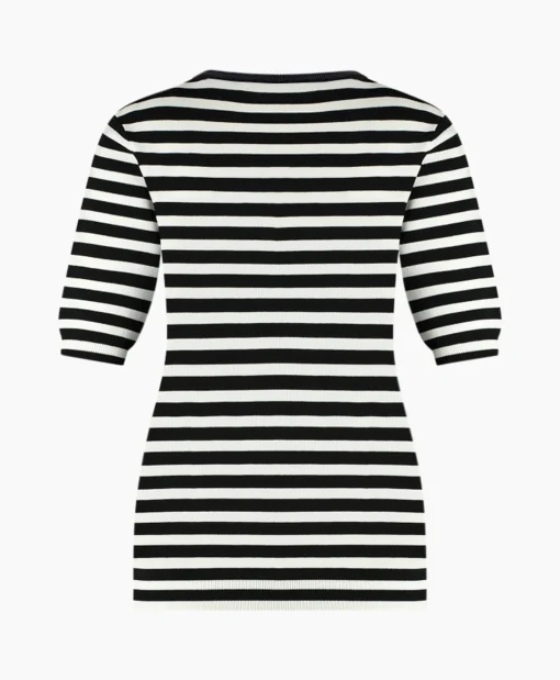 Studio Anneloes Pullover Luna Stripe Short Slv Zwart Dessin
