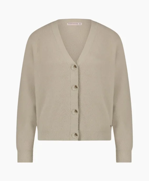 Studio Anneloes Vest Olivian Soft Cardigan Zand