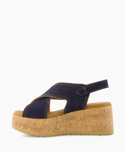 Via Vai Sandaal Met Hak Sissel Capri Blauw