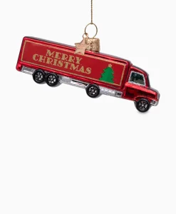 Vondels Vondels Kerstbal Christmas Truck Rood