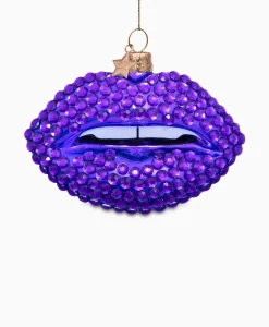 Vondels Vondels Kerstbal Lippen Paars