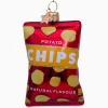 Vondels Vondels Kerstbal Naturel Chips Rood