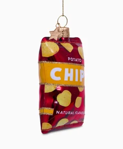 Vondels Vondels Kerstbal Naturel Chips Rood