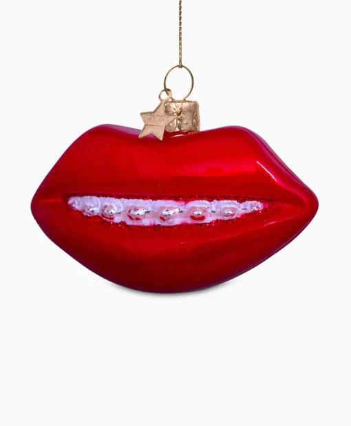 Vondels Vondels Kerstbal Lippen Rood