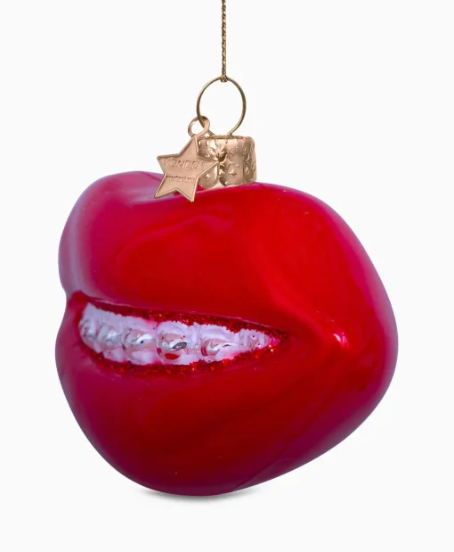 Vondels Vondels Kerstbal Lippen Rood