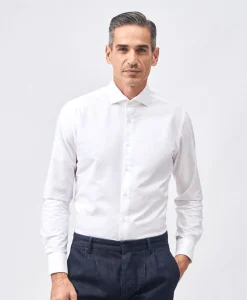 Xacus Tailor Fit Oxford Shirt Wit