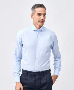 Xacus Tailor Fit Oxford Shirt Licht Blauw