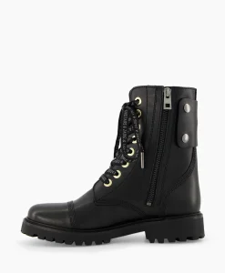 Zadig & Voltaire Enkellaars Joe Smooth Cowskin + Side Prin Zwart