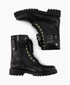 Zadig & Voltaire Enkellaars Joe Smooth Cowskin + Side Prin Zwart